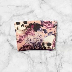 Pink Floral Skull Small Coffee Koozie